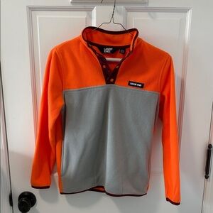 Lands' End size Large Boys Zip-Up fleece in Orange and Gray